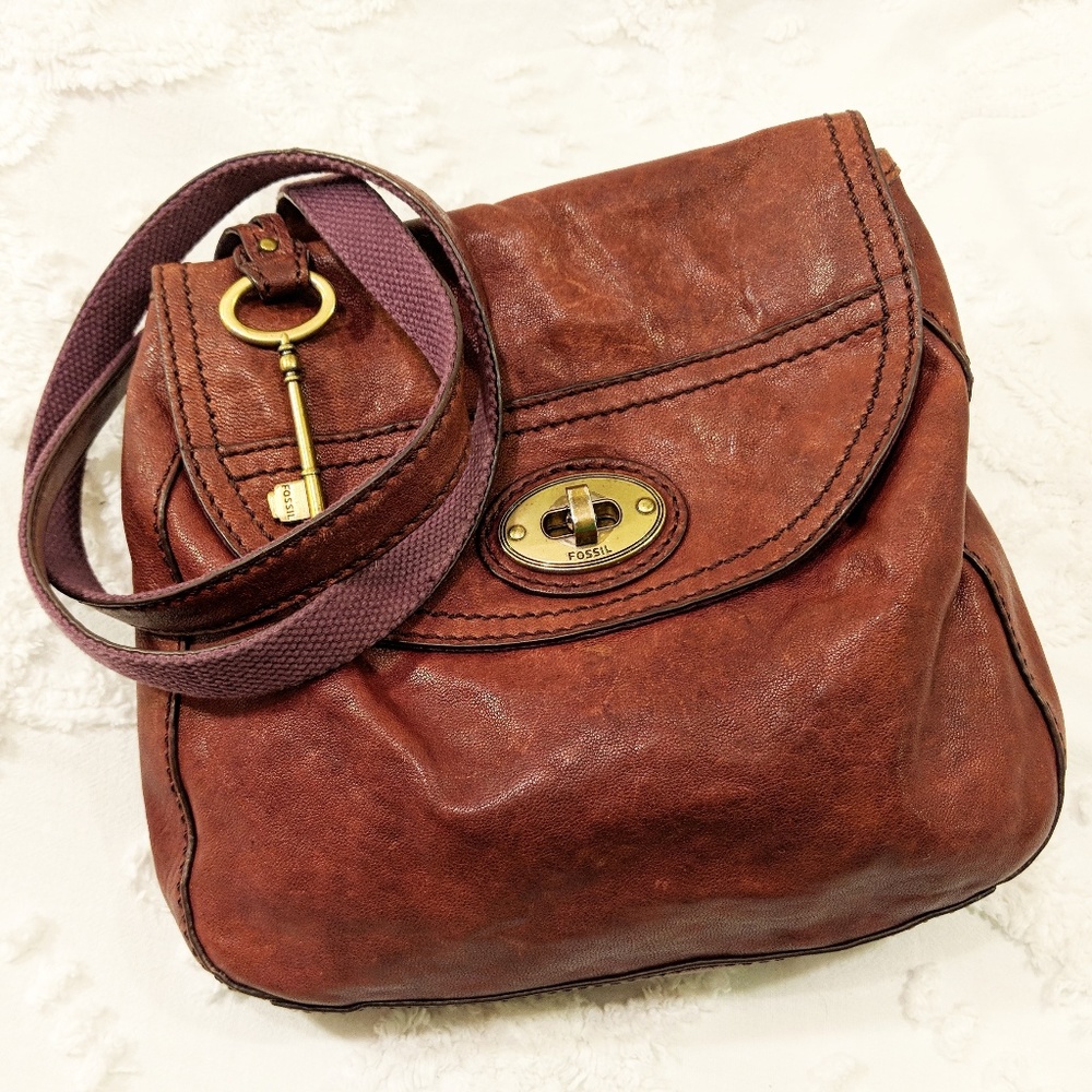 Fossil genuine leather crossbody bag